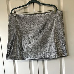 H&M metallic A-line short skirt